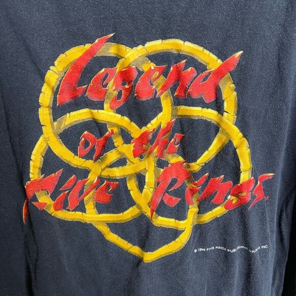 American Vintage 90s Legend of The Five Rings Video Game T Shirt Single Stitch 1 - Picture 4 of 8